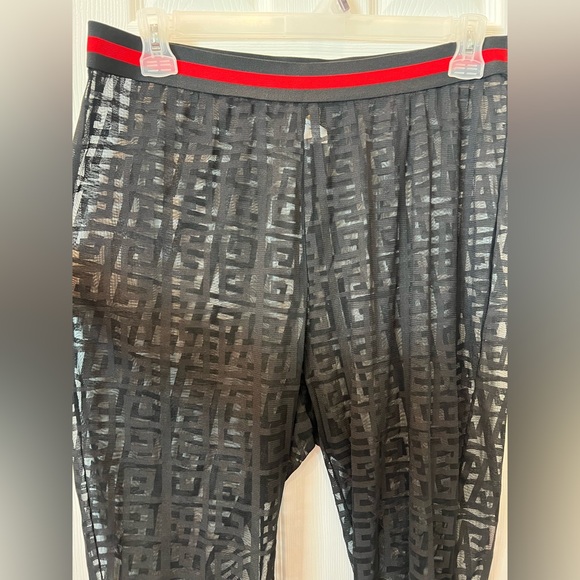 Black Sheer Patterned Leggings - Picture 2 of 3